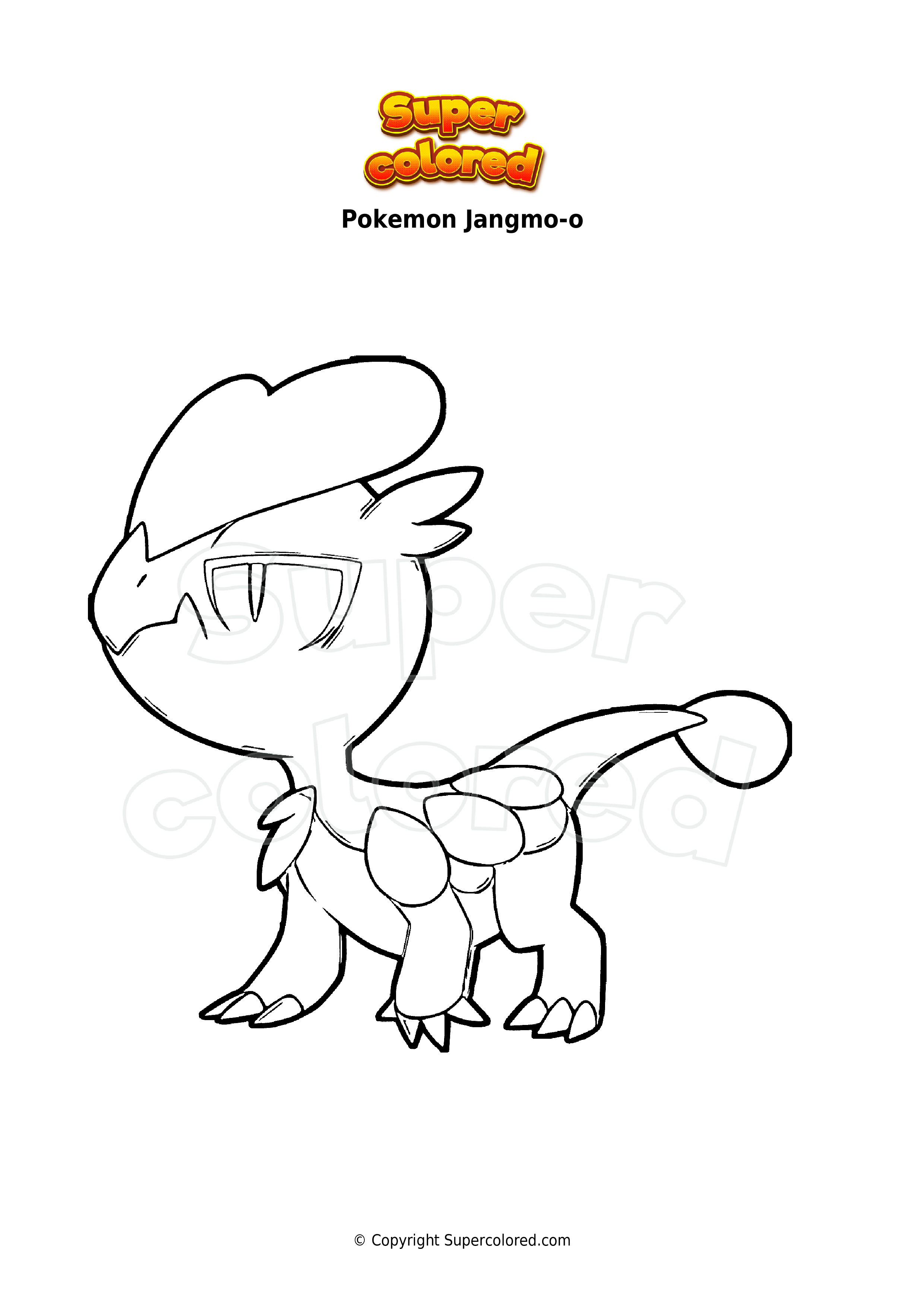 Dibujo para colorear Pokemon Jangmo-o 