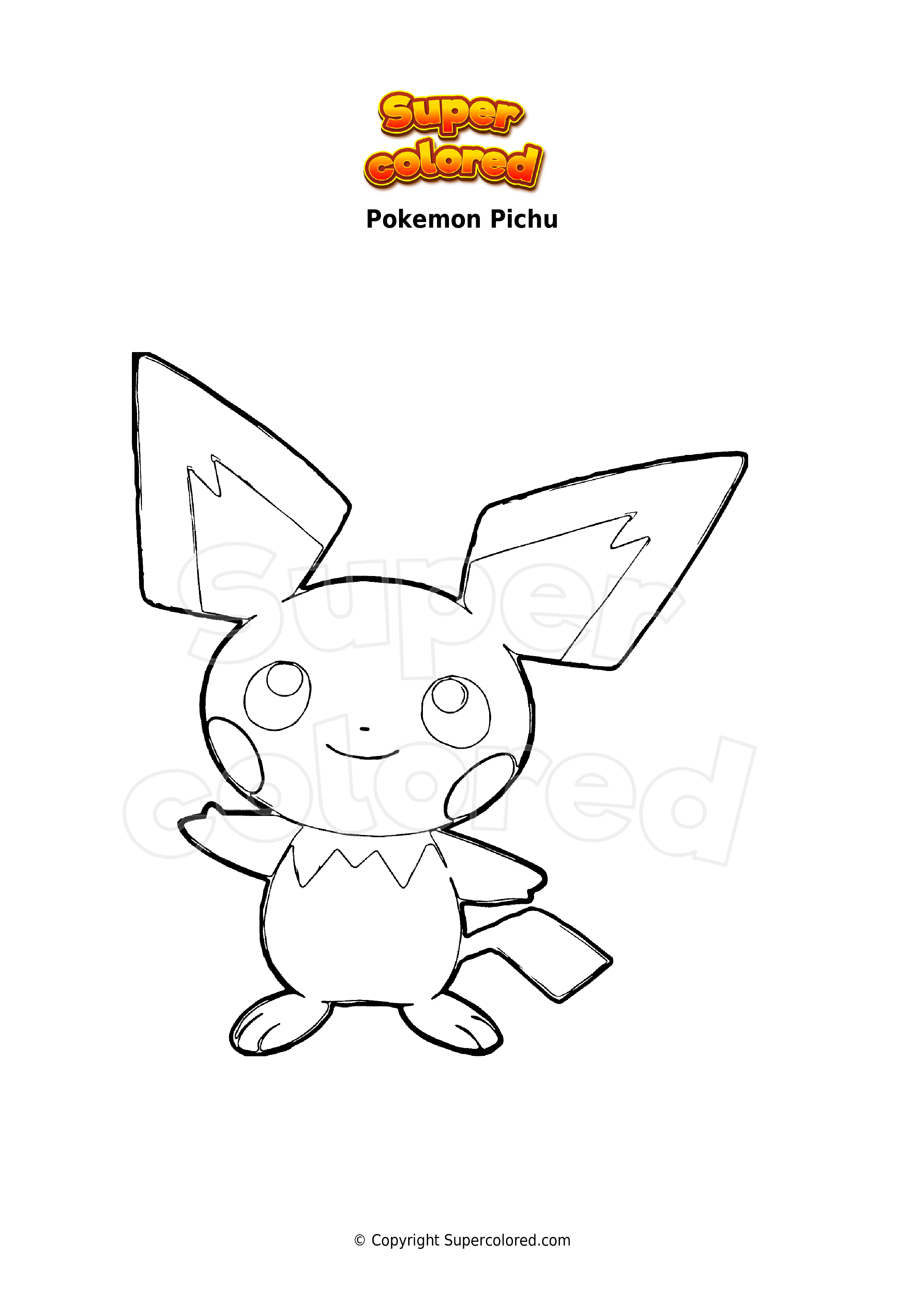 Dibujo para colorear Pokemon Pichu 