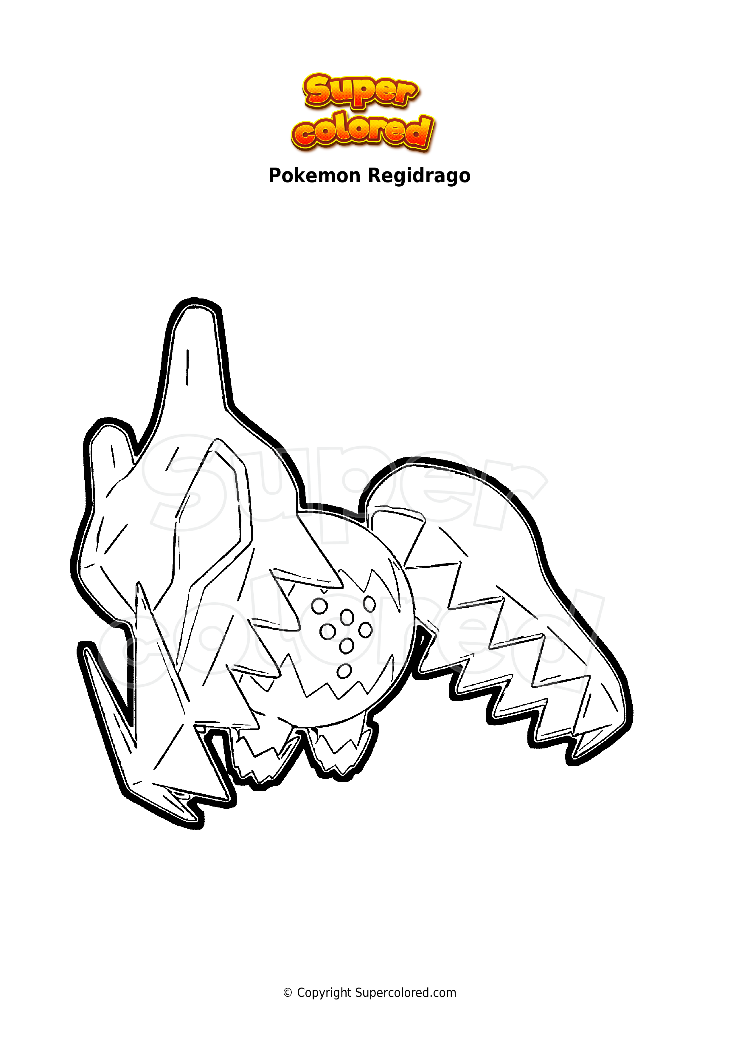 printable regidrago coloring pages pokemon