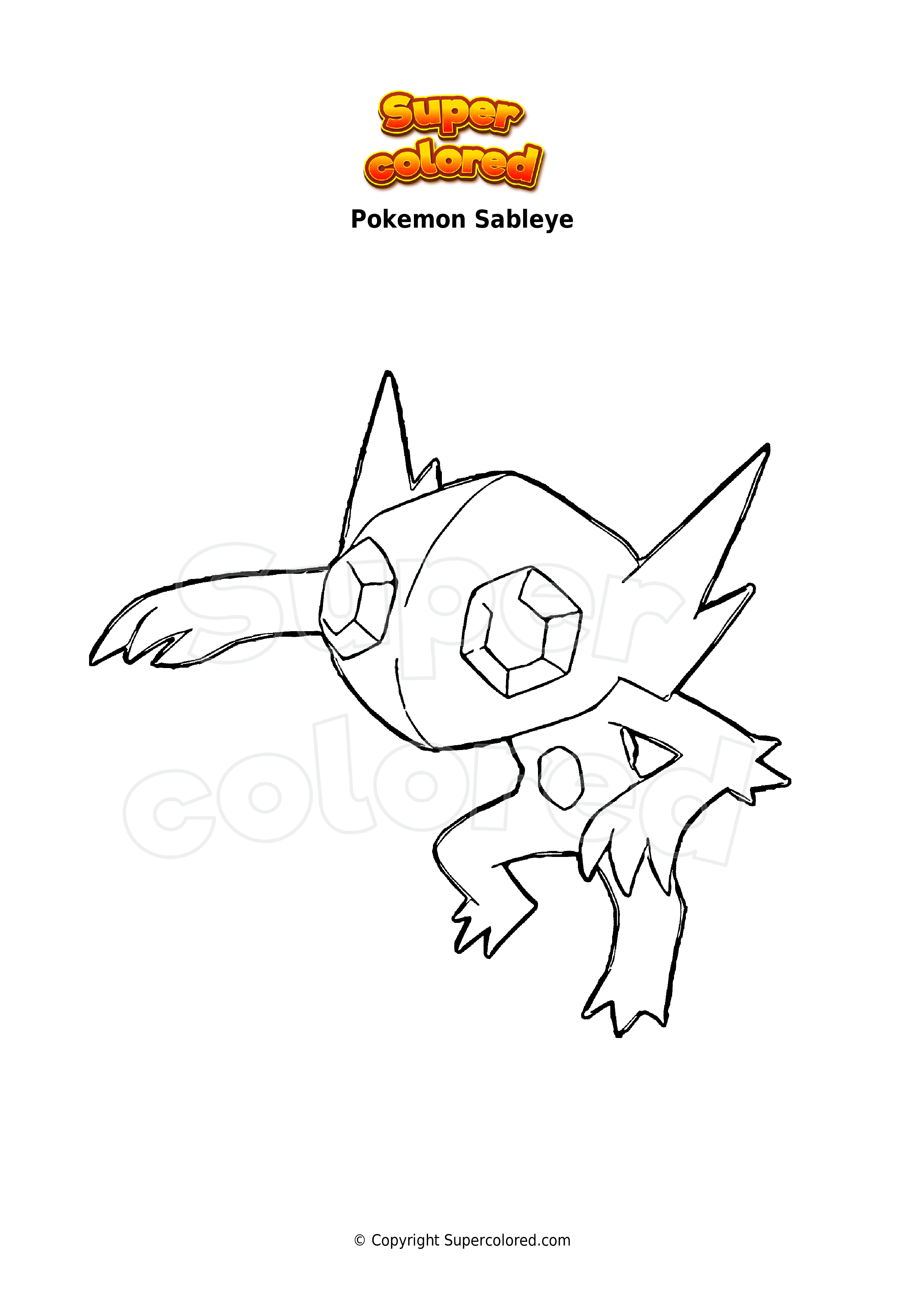 Dibujo para colorear Pokemon Sableye 