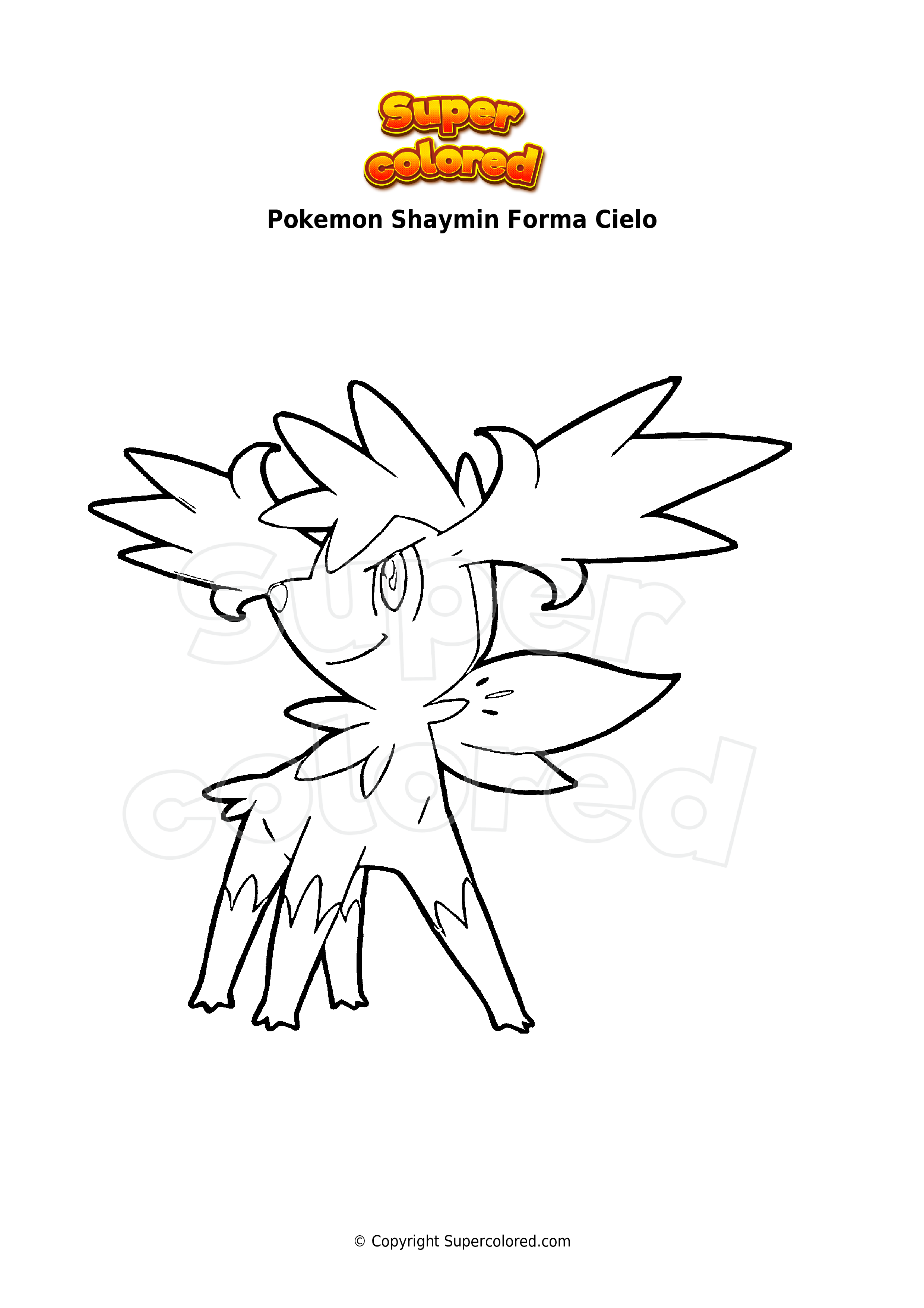 Desenho de Shaymin em Forma terrestre para colorir