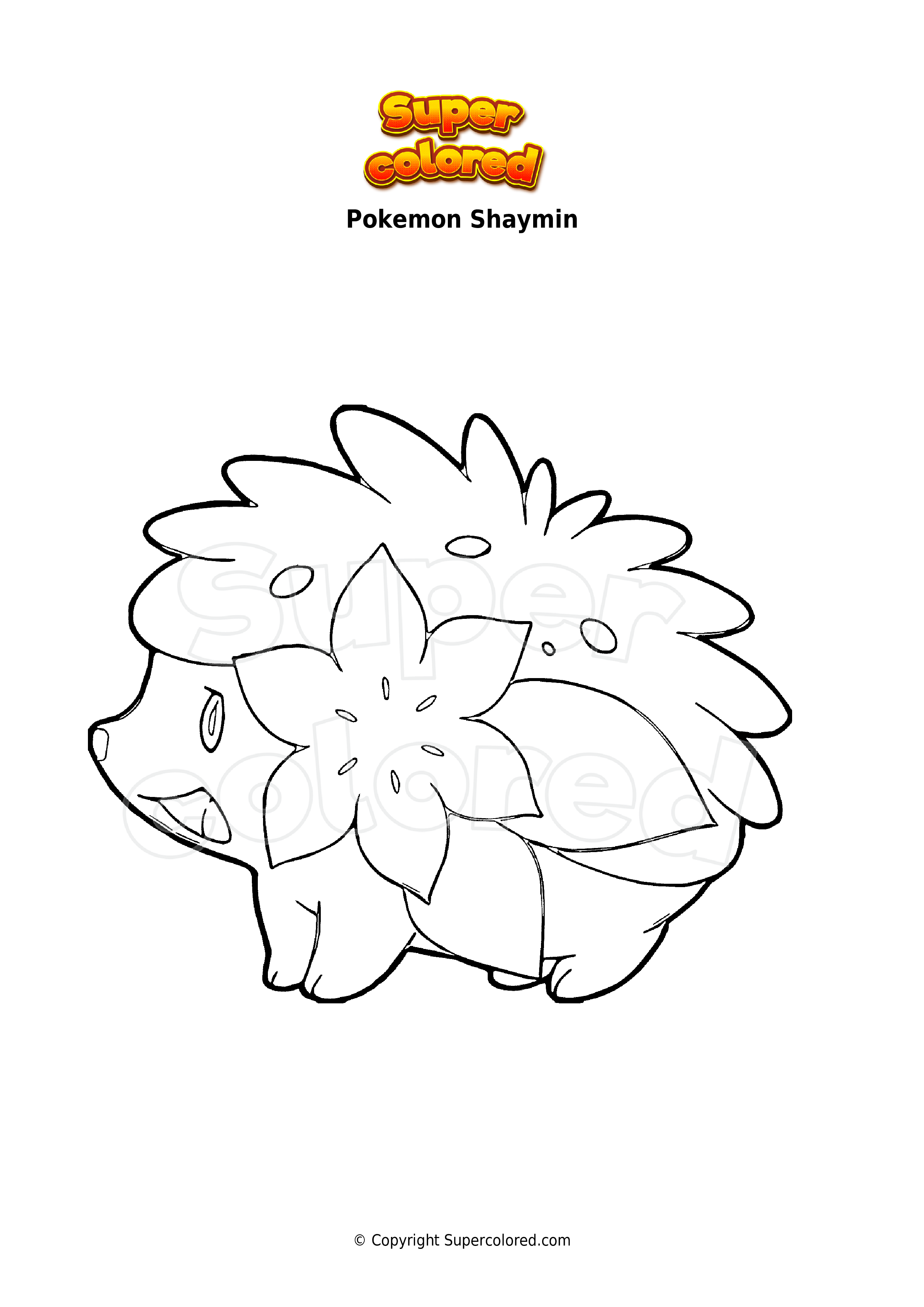 Desenho de Shaymin em Forma terrestre para colorir