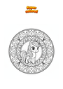 Dibujo para colorear Pony Mandala Zentangle