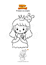 Dibujo para colorear Princesa con conejito