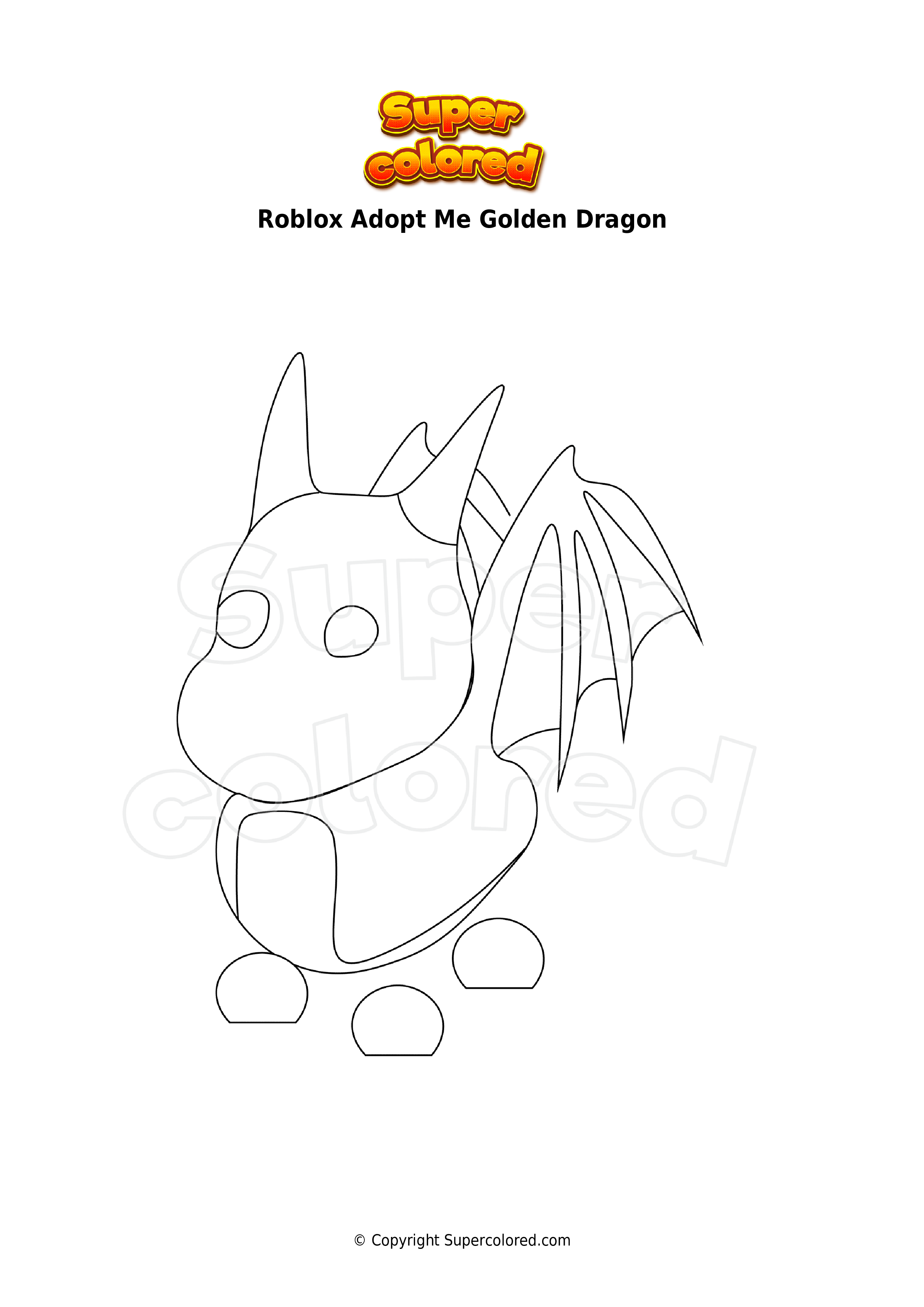 Dibujo para colorear Roblox Adopt Me Unicorn 