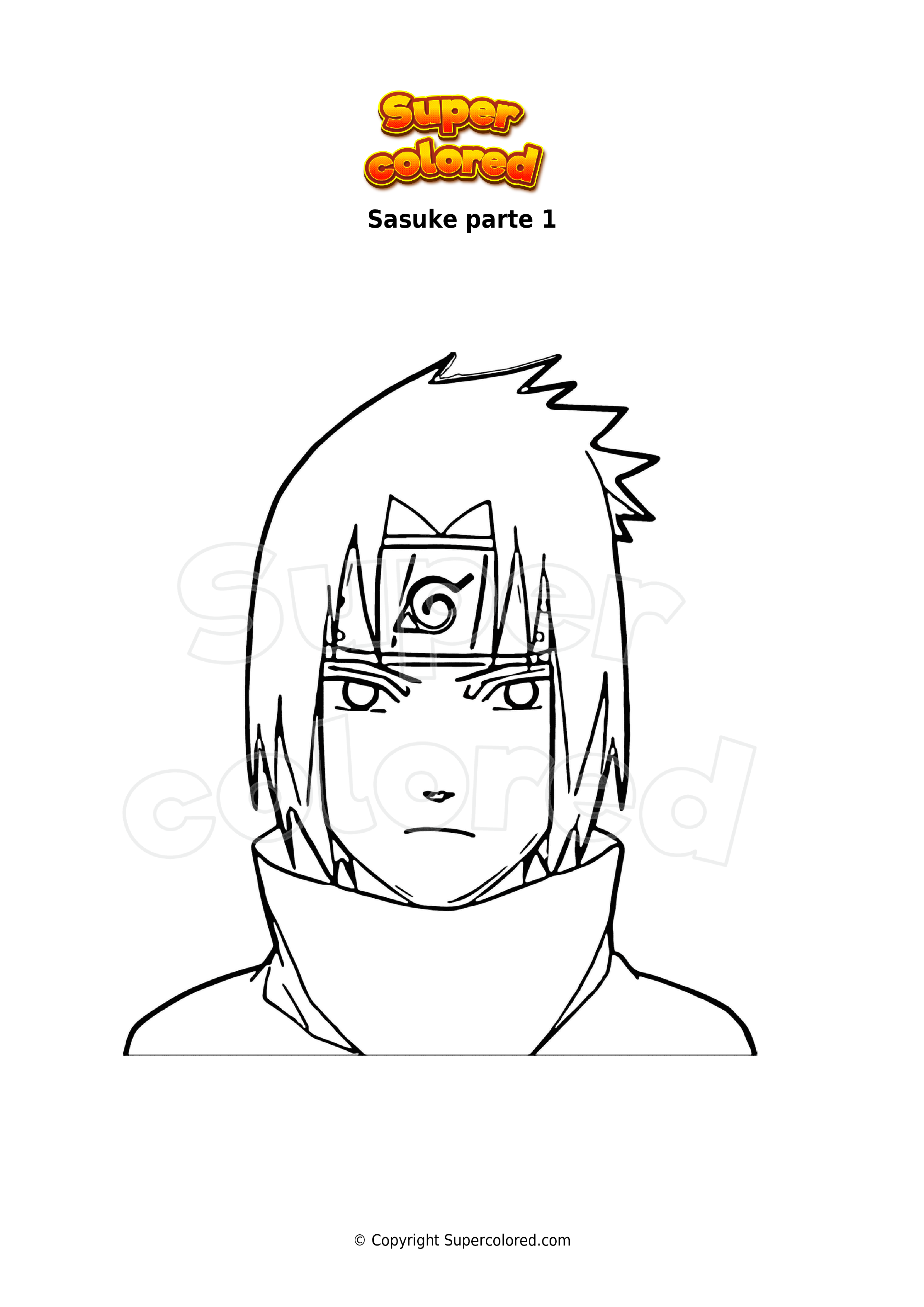 Dibujo para colorear Sasuke sleeveless 