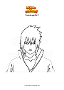 Dibujo para colorear Sasuke parte 2