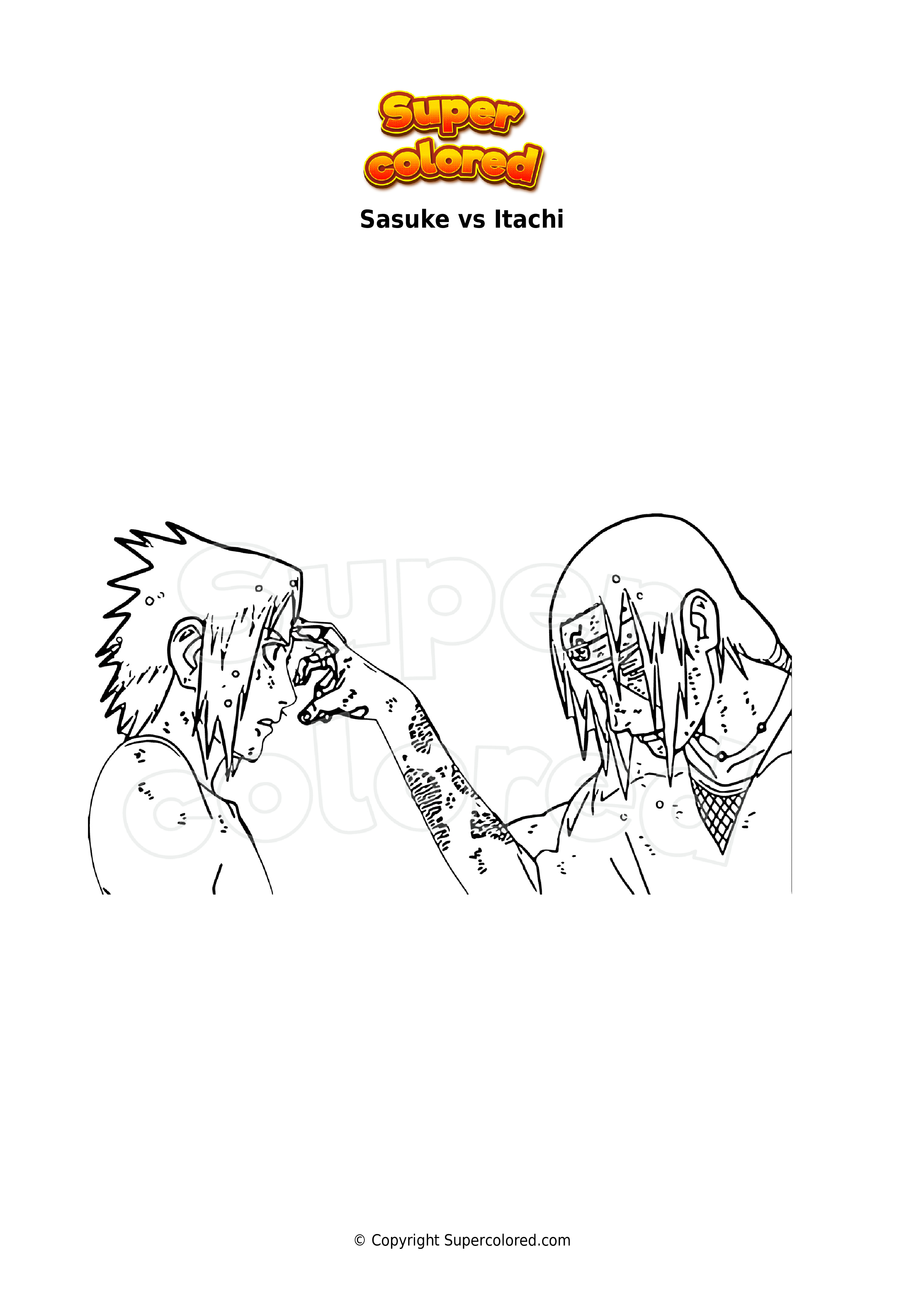 Dibujo para colorear Sasuke vs Itachi 