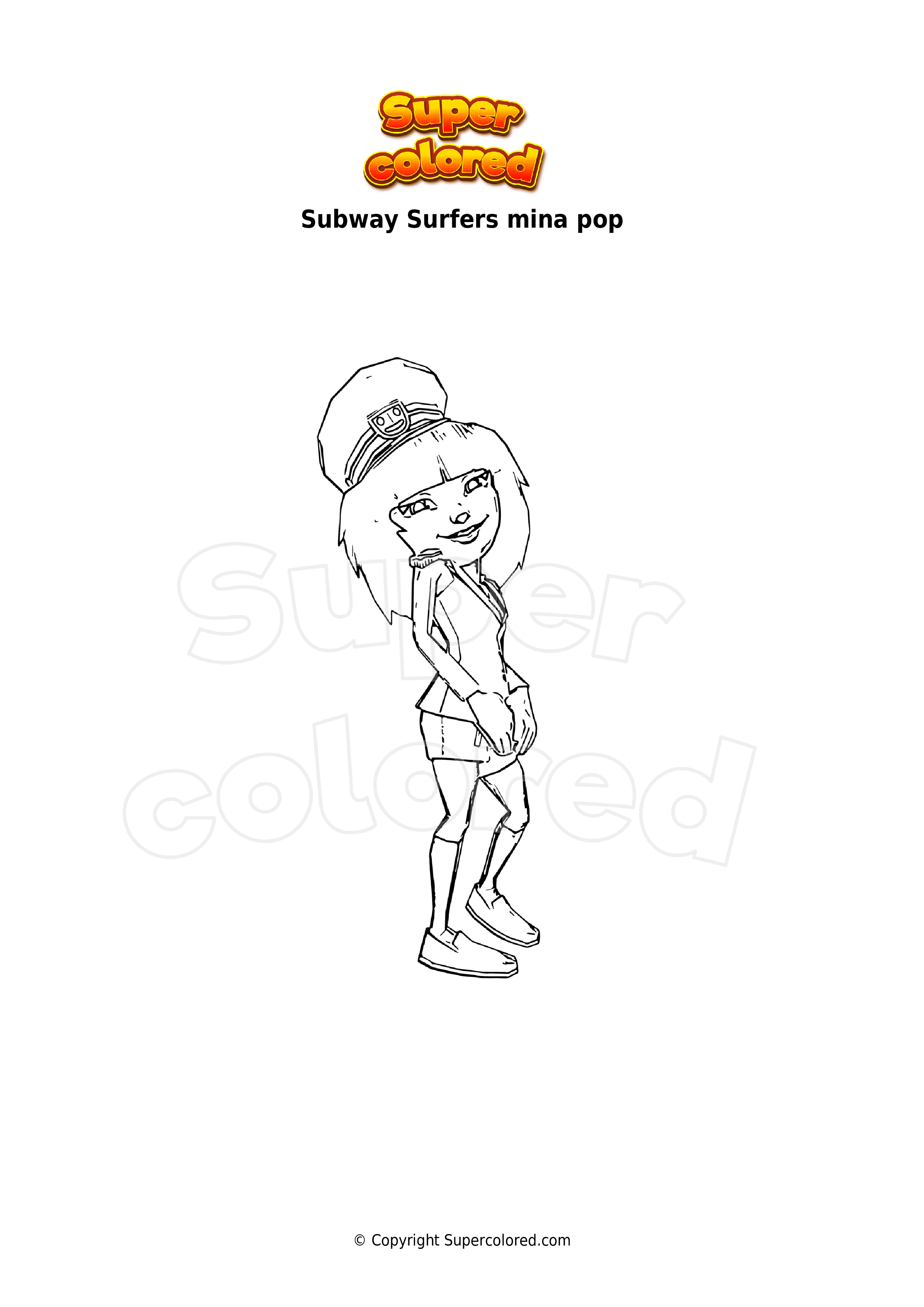 Coloring page Subway Surfers hugo zurich 