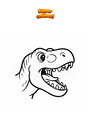 Dibujo para colorear T-Rex con la boca abierta