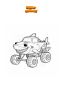 Dibujo para colorear Tiburón coche monstruo