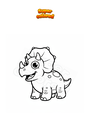 Dibujo para colorear Triceratops divertido