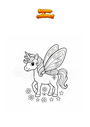 Dibujo para colorear Unicornio con alas de hada