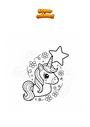 Dibujo para colorear Unicornio con estrella