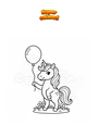 Dibujo para colorear Unicornio con globo