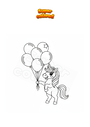 Dibujo para colorear Unicornio con globos