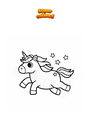 Dibujo para colorear Unicornio corriendo