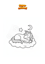 Dibujo para colorear Unicornio durmiendo