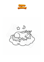 Dibujo para colorear Unicornio durmiendo