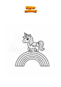 Dibujo para colorear Unicornio en arcoiris