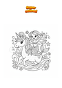 Dibujo para colorear Unicornio marino con sirena
