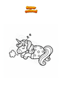 Dibujo para colorear Unicornio roncando