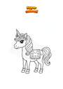 Dibujo para colorear Unicornio Único en su clase