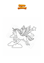 Dibujo para colorear Unicornio volando