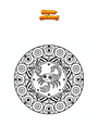 Dibujo para colorear Zodiaco Escorpio Mandala Zentangle