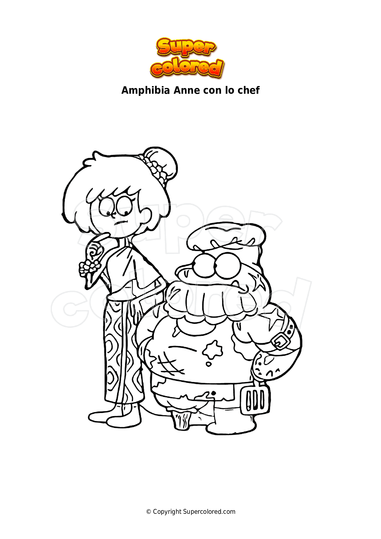 Disegno Da Colorare Amphibia Anne Con Lo Chef Supercolored