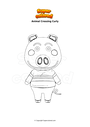 Disegno da colorare Animal Crossing Curly