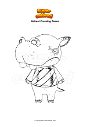 Disegno da colorare Animal Crossing Rocco