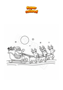 Disegno da colorare Babbo natale con renne