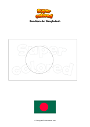 Disegno da colorare Bandiera del Bangladesh