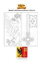 Disegno da colorare Bandiera del Cantone di Ginevra in Svizzera