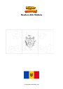 Disegno da colorare Bandiera della Moldavia