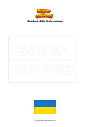 Disegno da colorare Bandiera dello Stato ucraino