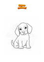 Disegno da colorare Beagle cucciolo seduto