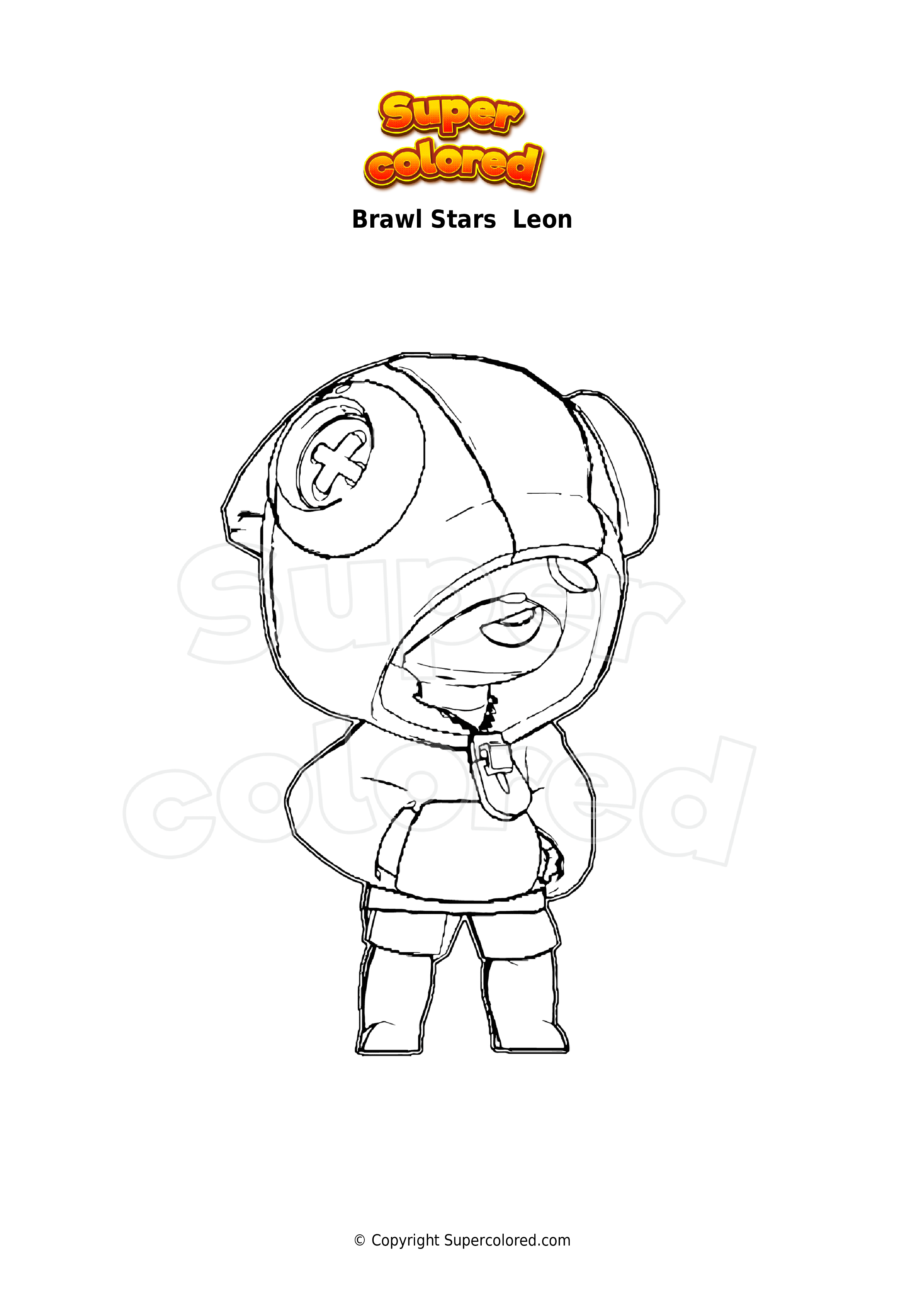 Disegno Da Colorare Brawl Stars Leon Supercolored Com - leon personaggi brawl stars da colorare