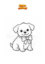 Disegno da colorare Cagnolino con fiocco