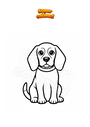 Disegno da colorare Cane Beagle seduto