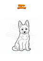 Disegno da colorare Cane Pastore Tedesco cucciolo seduto
