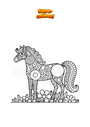 Disegno da colorare Cavallo Mandala Zentangle