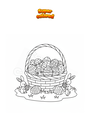 Disegno da colorare Cestino con uova di Pasqua