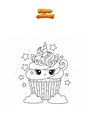 Disegno da colorare Cupcake unicorno con stelle