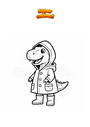 Disegno da colorare Dinosauro con impermeabile