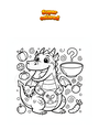 Disegno da colorare Drago affamato
