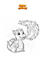 Disegno da colorare Drago cucciolo che sputa fuoco