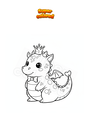 Disegno da colorare Drago kawaii