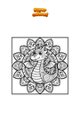 Disegno da colorare Drago Mandala Zentangle